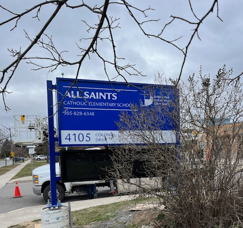 All Saints pylon installation - March 20, 2024