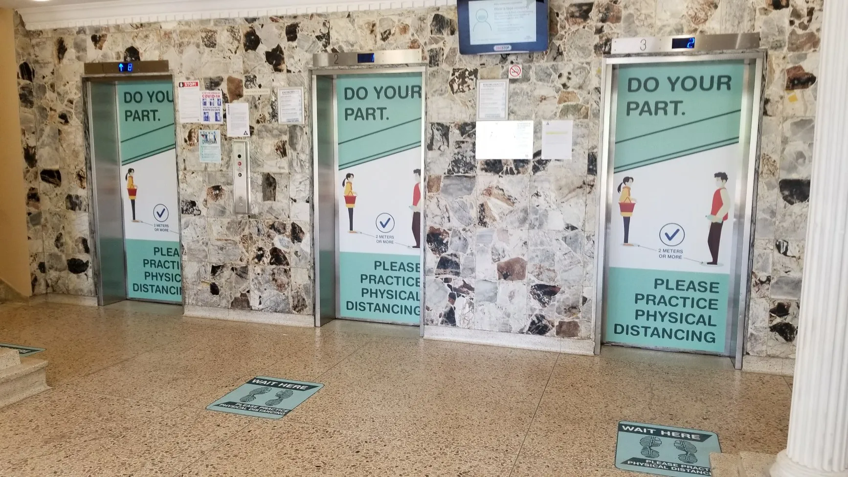 Elevator door graphics