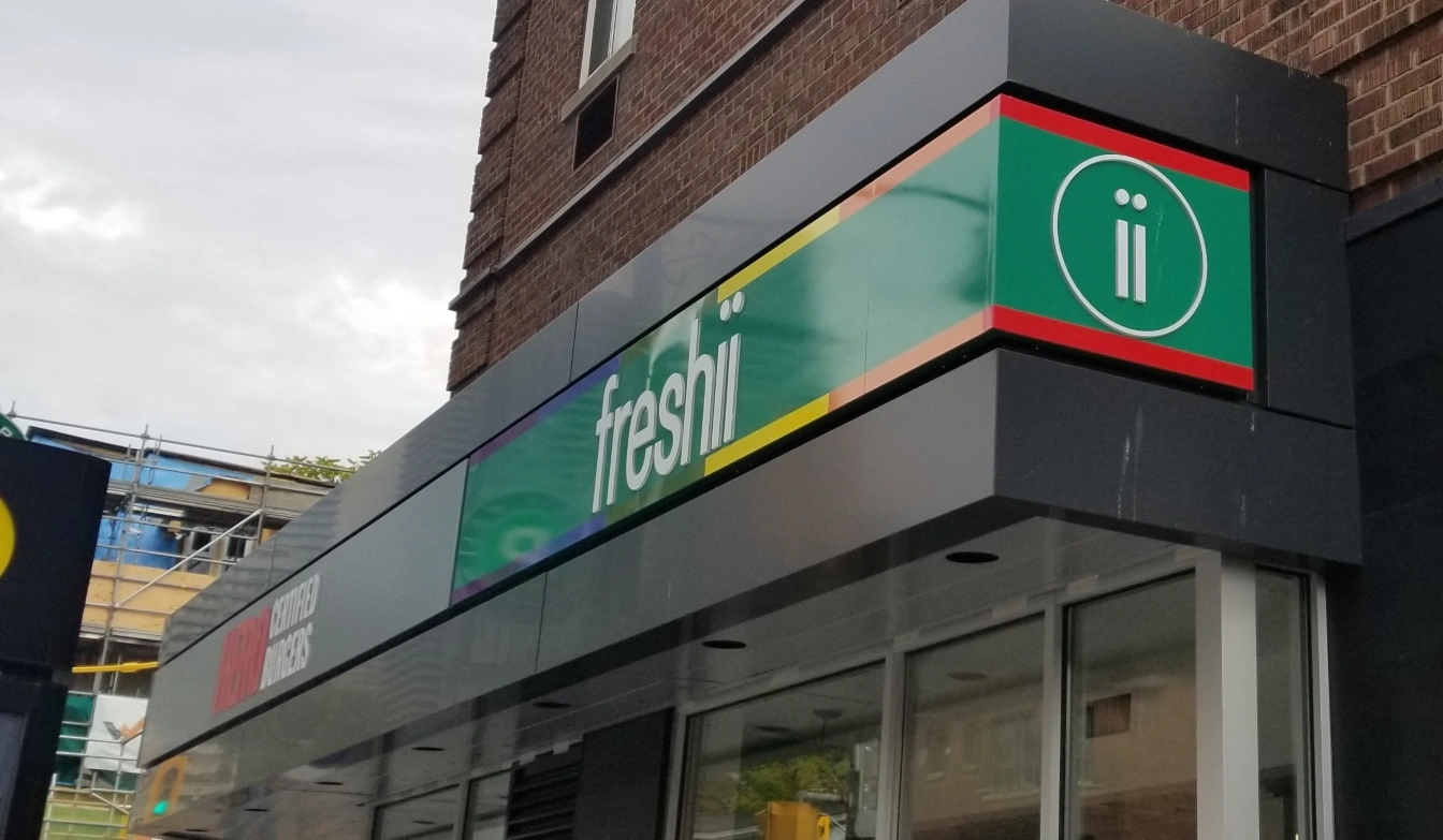 Freshii canopy sign