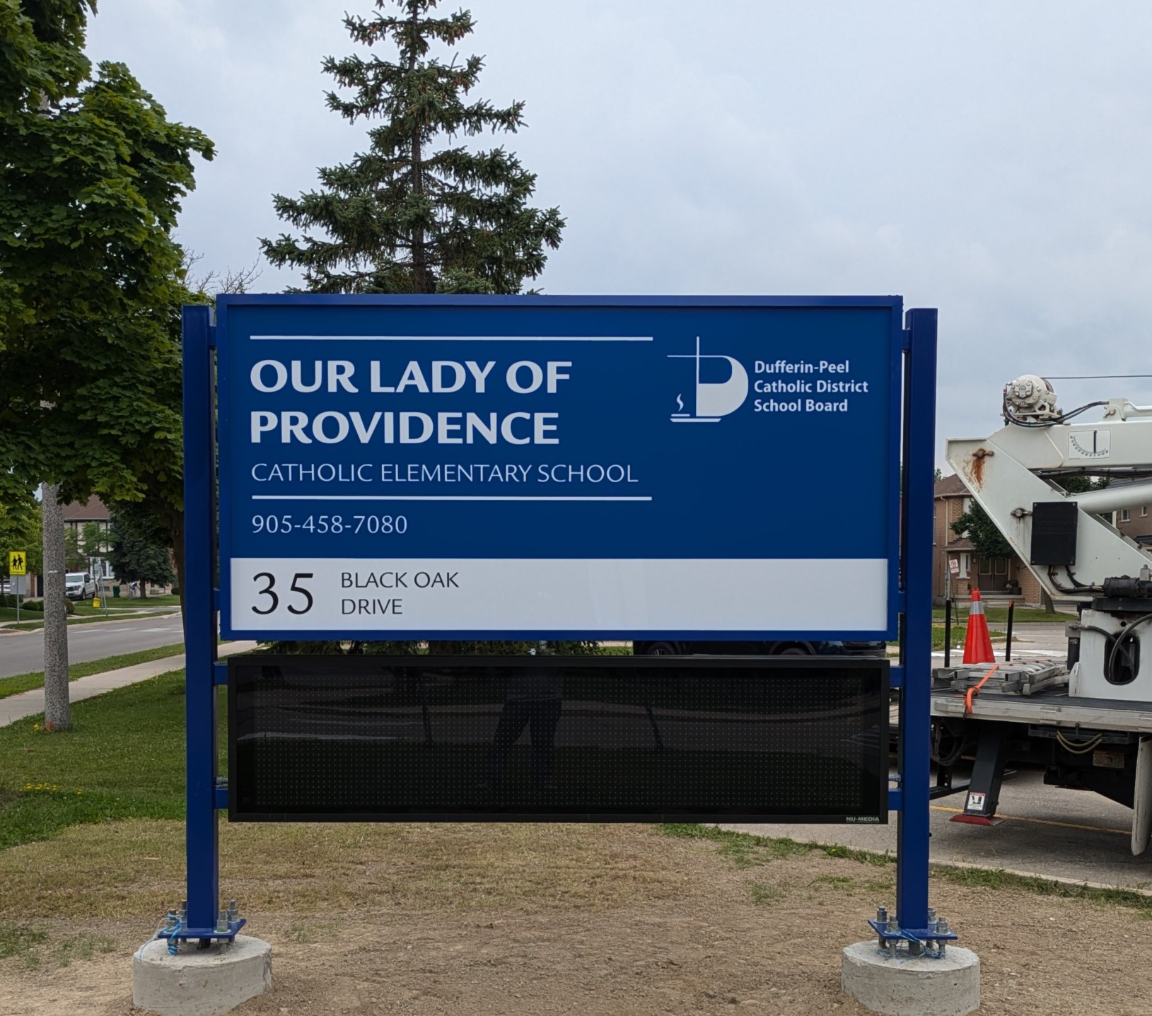 Our Lady of Providence with LED reader board