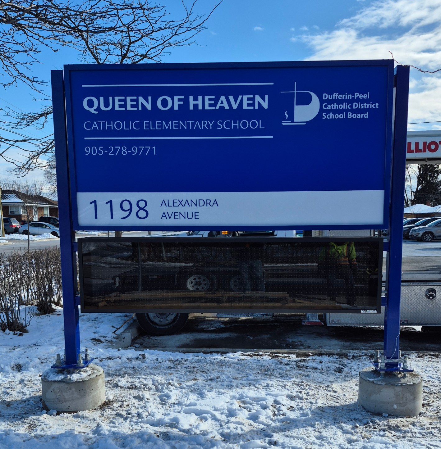 Pylon sign with LED reader board