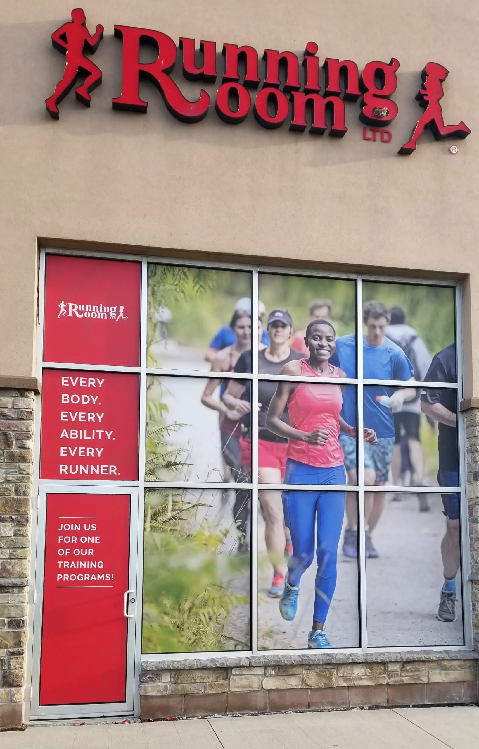The Running Room window graphics